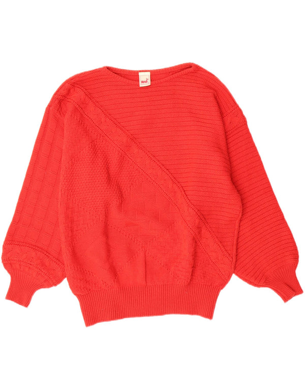MONDI Womens Boat Neck Jumper Sweater EU 42 Large Red Wool