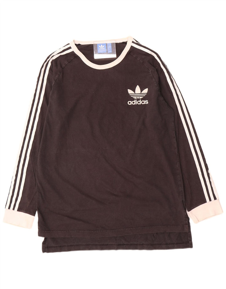 Top Adidas da uomo a maniche lunghe grande in cotone color block nero