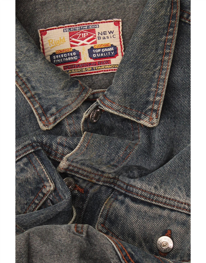 Giacca in denim da uomo con zip UK 40 grande blu