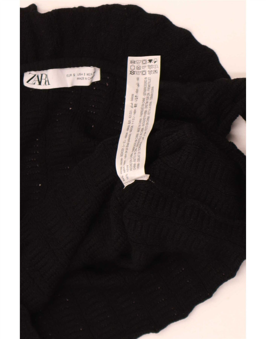 Top corto da donna Zara UK 8 piccolo in viscosa nera