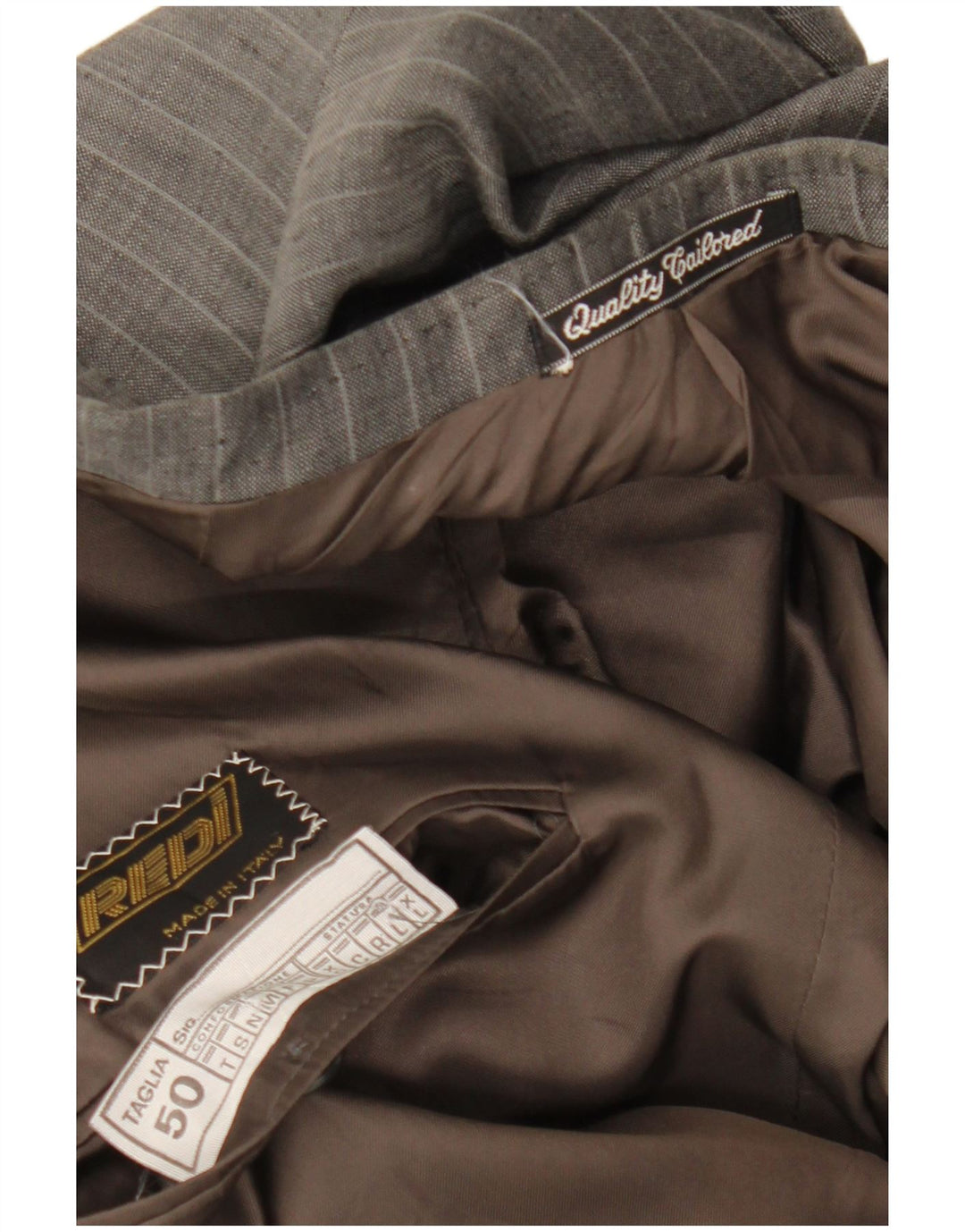 Giacca blazer doppiopetto vintage da uomo IT 50 grande gessato grigio