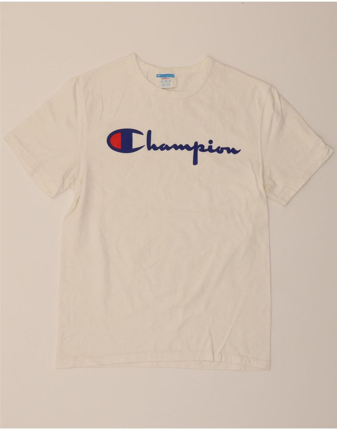 CHAMPION Mens Graphic T-Shirt Top Small White Cotton Vintage Champion and Second-Hand Champion from Messina Hembry 