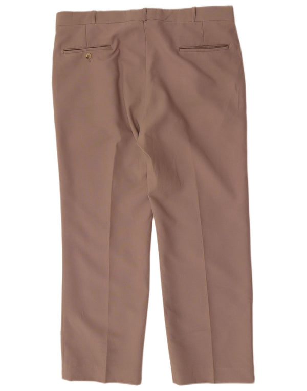 Pantaloni da completo da uomo con pegging Farah W36 L28 poliestere marrone