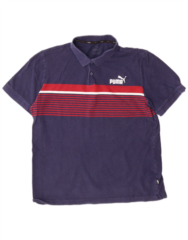 Polo PUMA da uomo color block medio blu navy