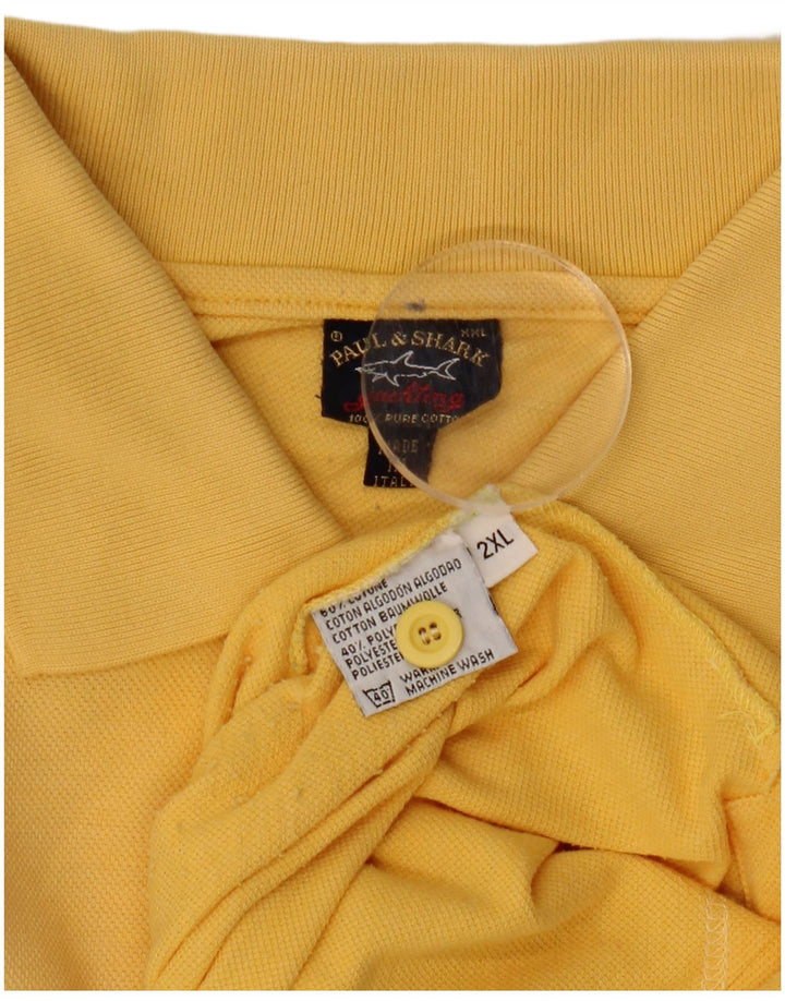 Polo da yachting da uomo PAUL & SHARK 2XL in cotone giallo