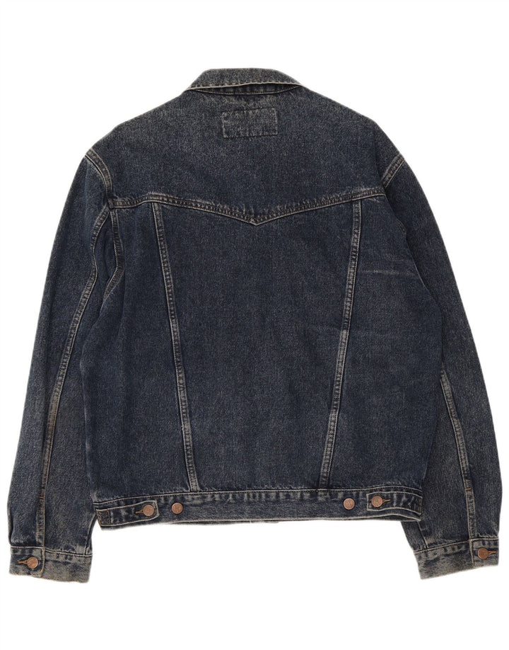 Giacca di jeans da uomo Wrangler UK 40 grande cotone blu navy