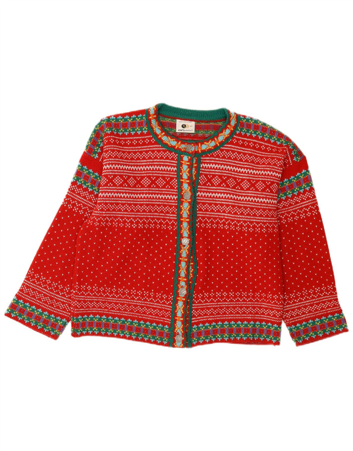 Maglione cardigan da donna Eve's Election EU 36/38 Small Red Fair Isle