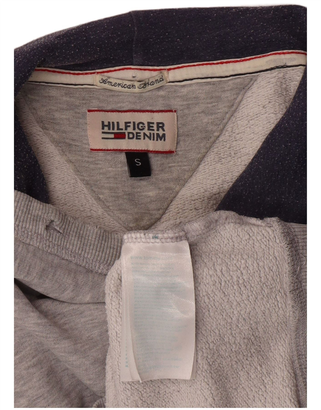 TOMMY HILFIGER Maglione con cappuccio da uomo piccolo in cotone grigio