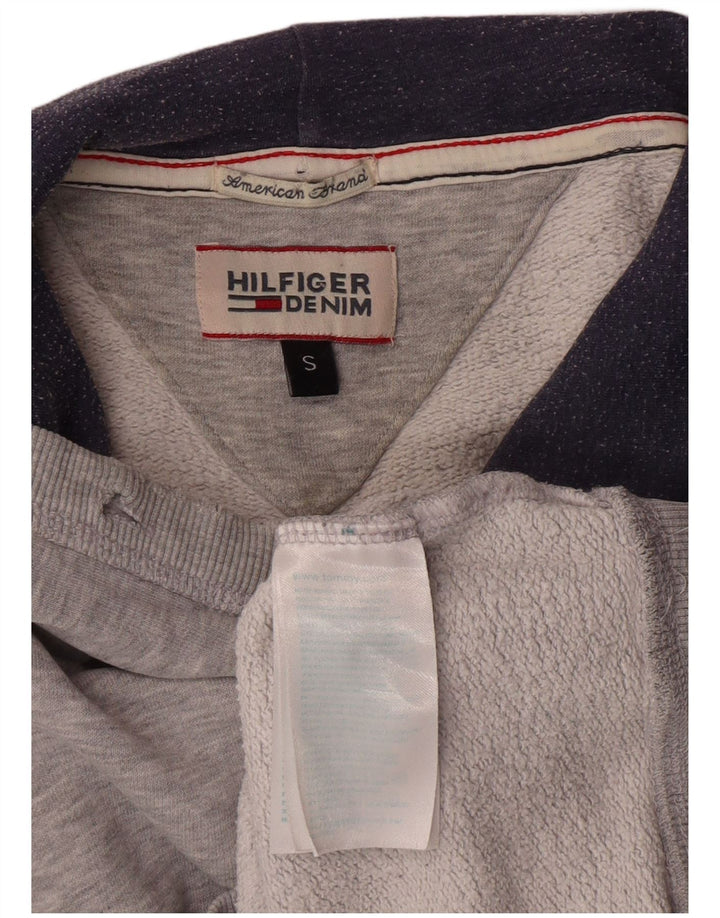 TOMMY HILFIGER Maglione con cappuccio da uomo piccolo in cotone grigio