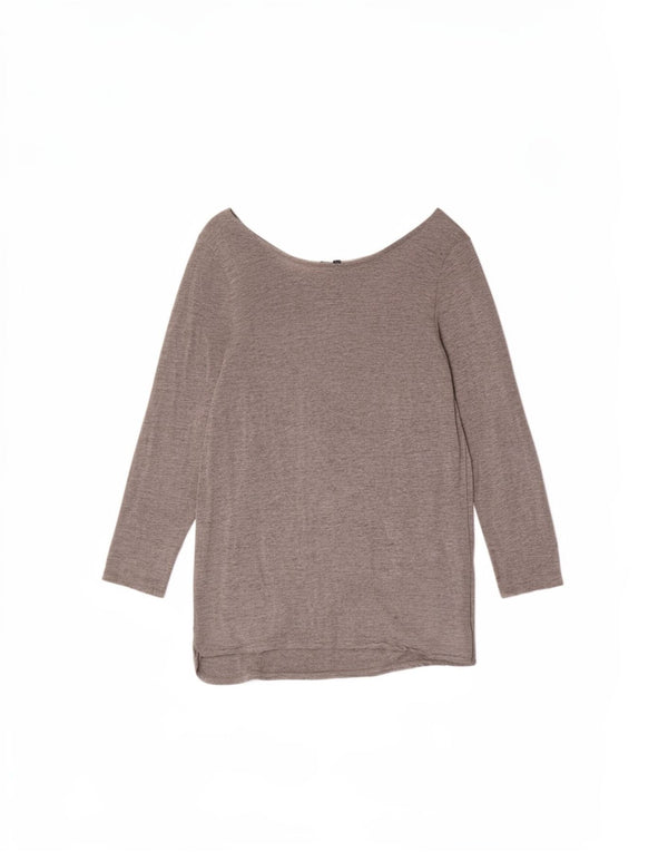 Top da donna Massimo Dutti manica 3/4 UK 12 Viscosa grigio medio