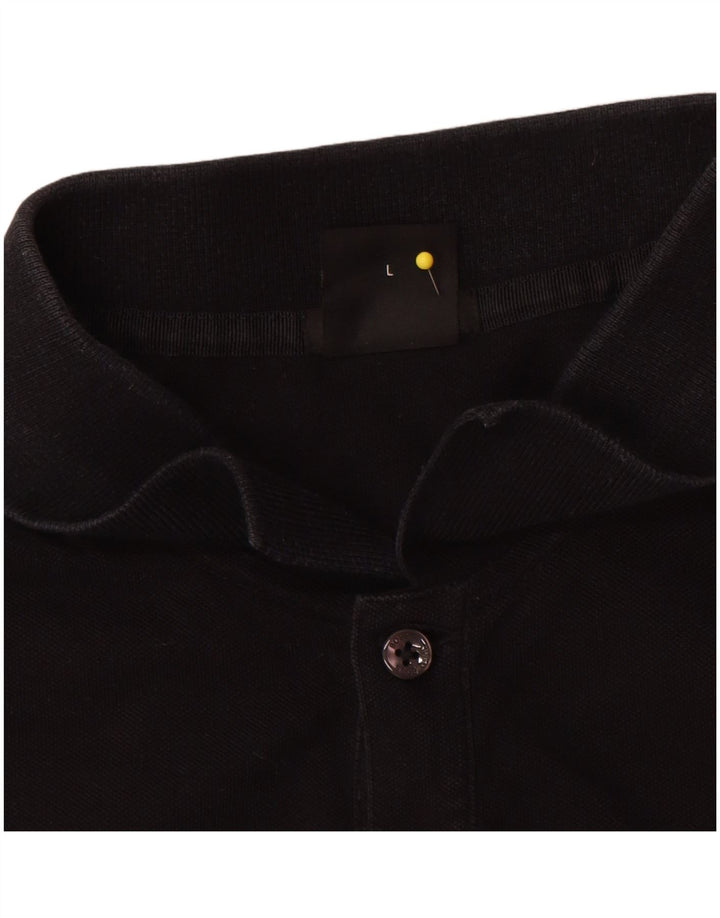 Polo da uomo Hugo Boss grande in cotone nero
