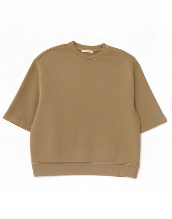 T-shirt Zara da uomo Top Large in cotone kaki