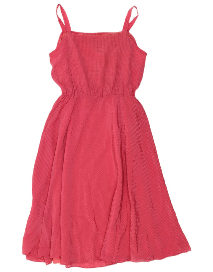 Prendisole vintage da donna UK 12 a quadri rosa medio