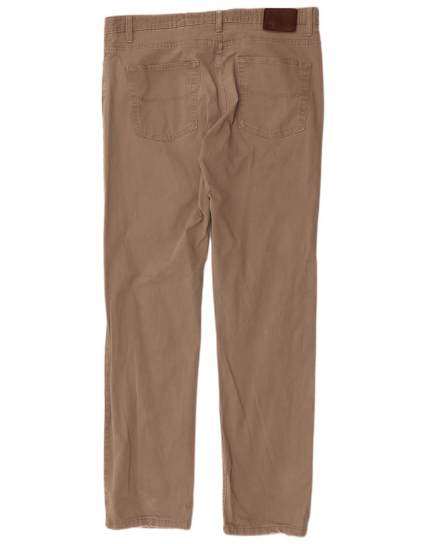 Marks & Spencer Mens Blue Harbour Tapered Casual Trousers W36 L33 Beige