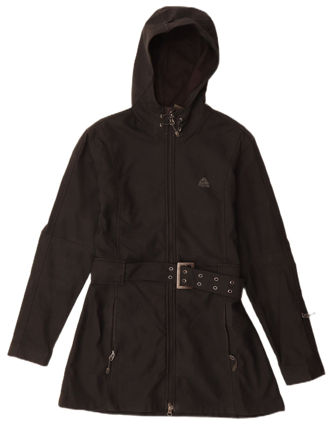 Giacca a vento con cappuccio da donna NIKE UK 12 Medium Nero Poliestere