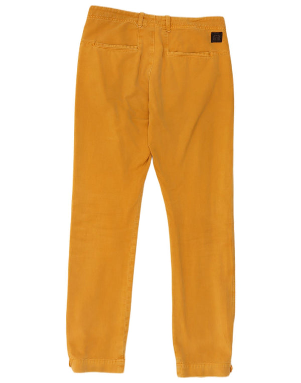 Pantaloni chino dritti da donna Diesel W27 L29 in cotone giallo