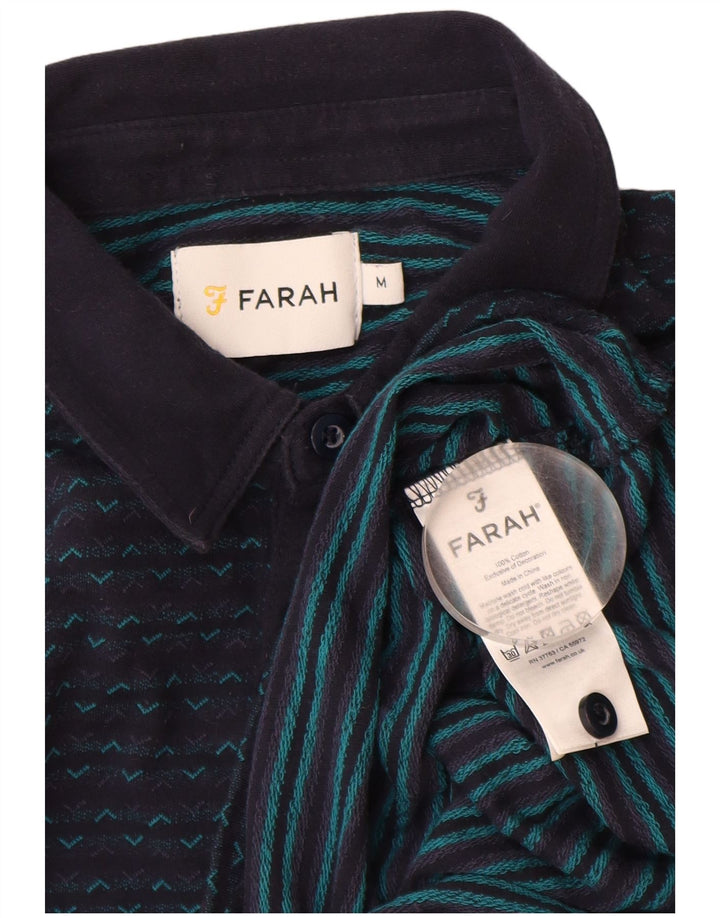 Polo da uomo FARAH in cotone geometrico medio blu navy