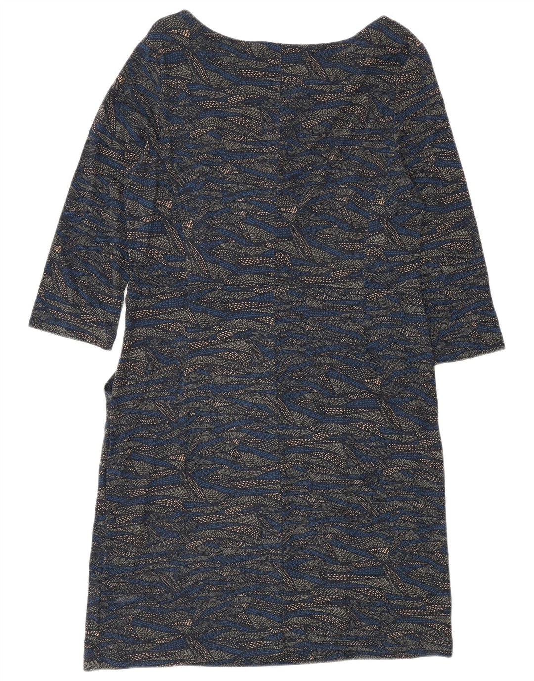 Abito basic da donna con maniche a 3/4 e motivo astratto di White Stuff UK 14 grande blu