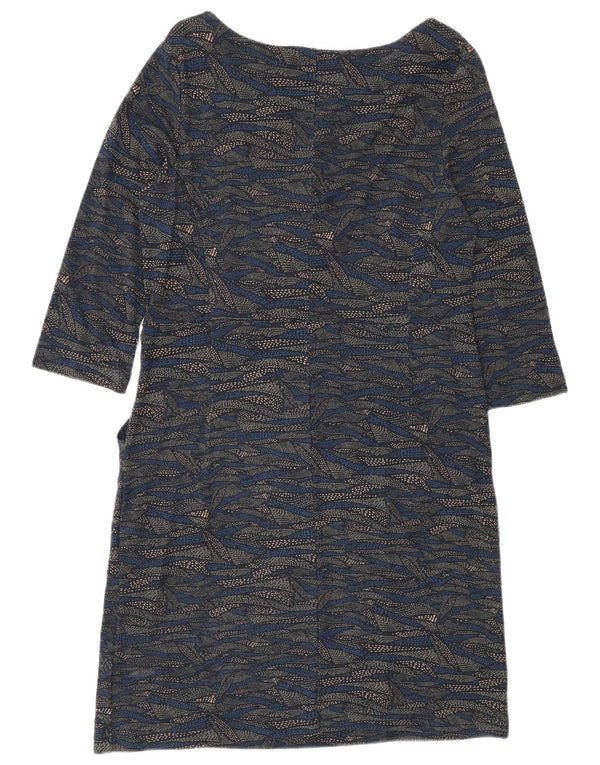 Abito basic da donna con maniche a 3/4 e motivo astratto di White Stuff UK 14 grande blu