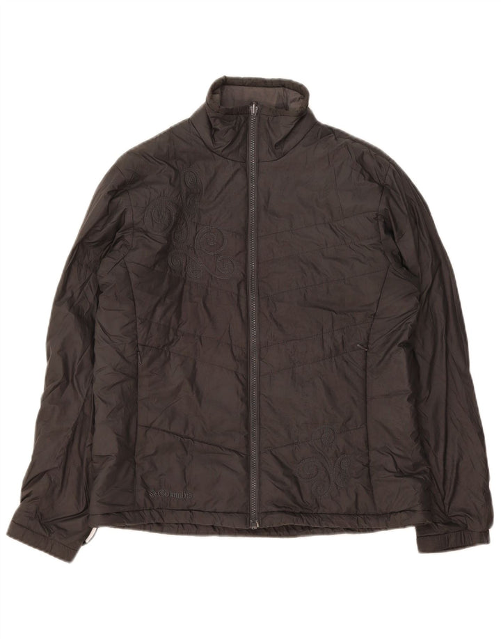COLUMBIA Womens Padded Jacket UK 14 Medium Grey Polyester