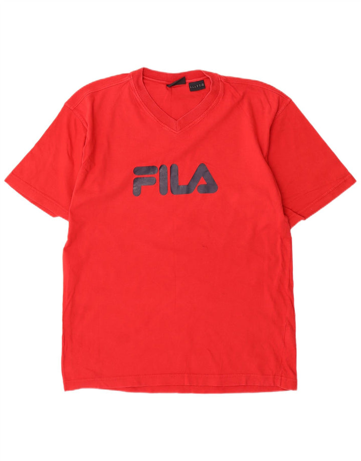 T-shirt grafica da uomo FILA Top rosso medio in cotone