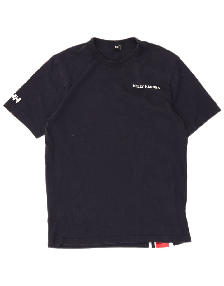 T-shirt grafica da uomo Helly Hansen Top Small in cotone color block blu navy