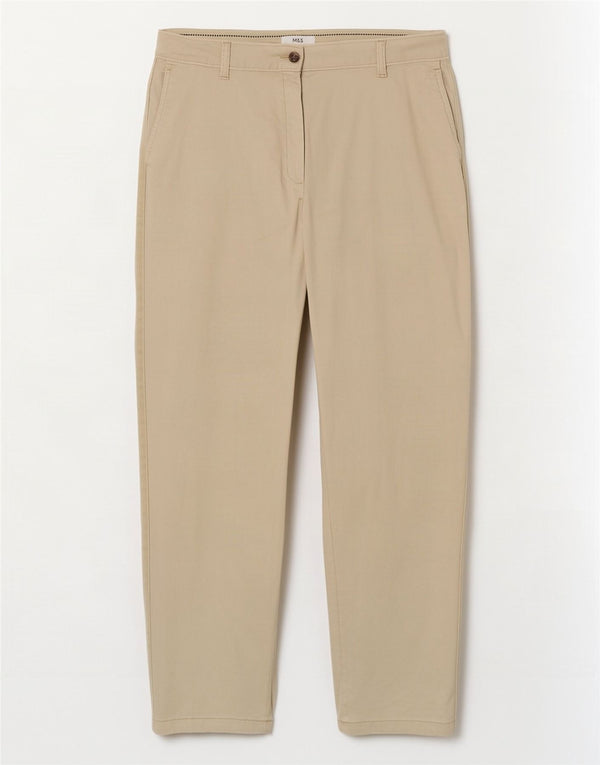 Pantaloni chino dritti da donna Marks & Spencer UK 16 Large W36 L28 Beige