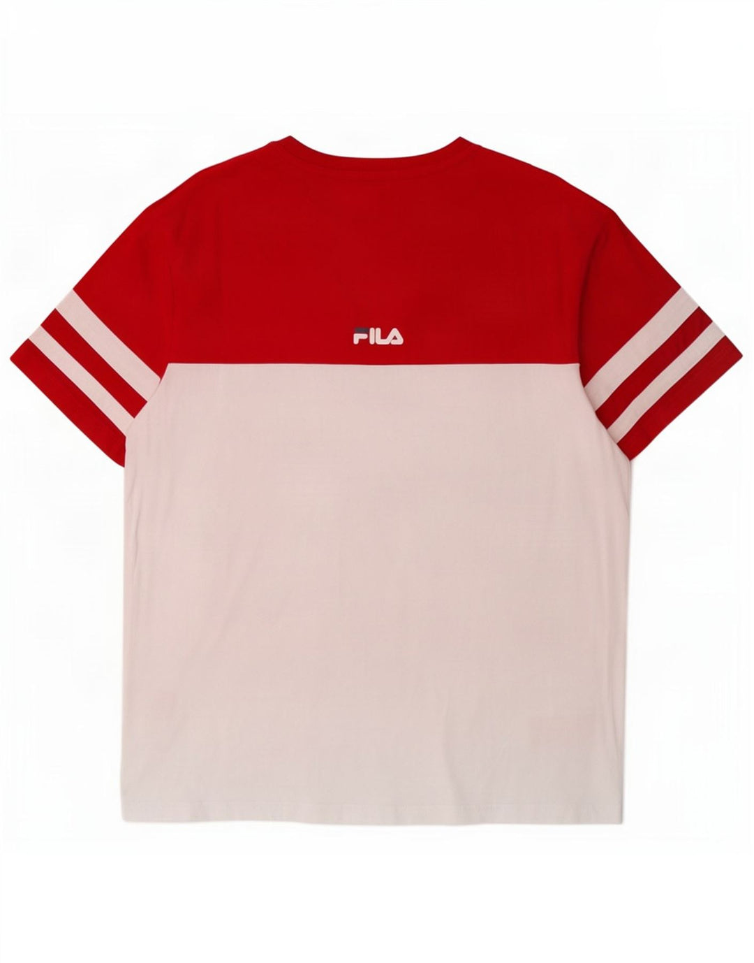 T-shirt grafica da uomo Fila Top in cotone color block bianco medio