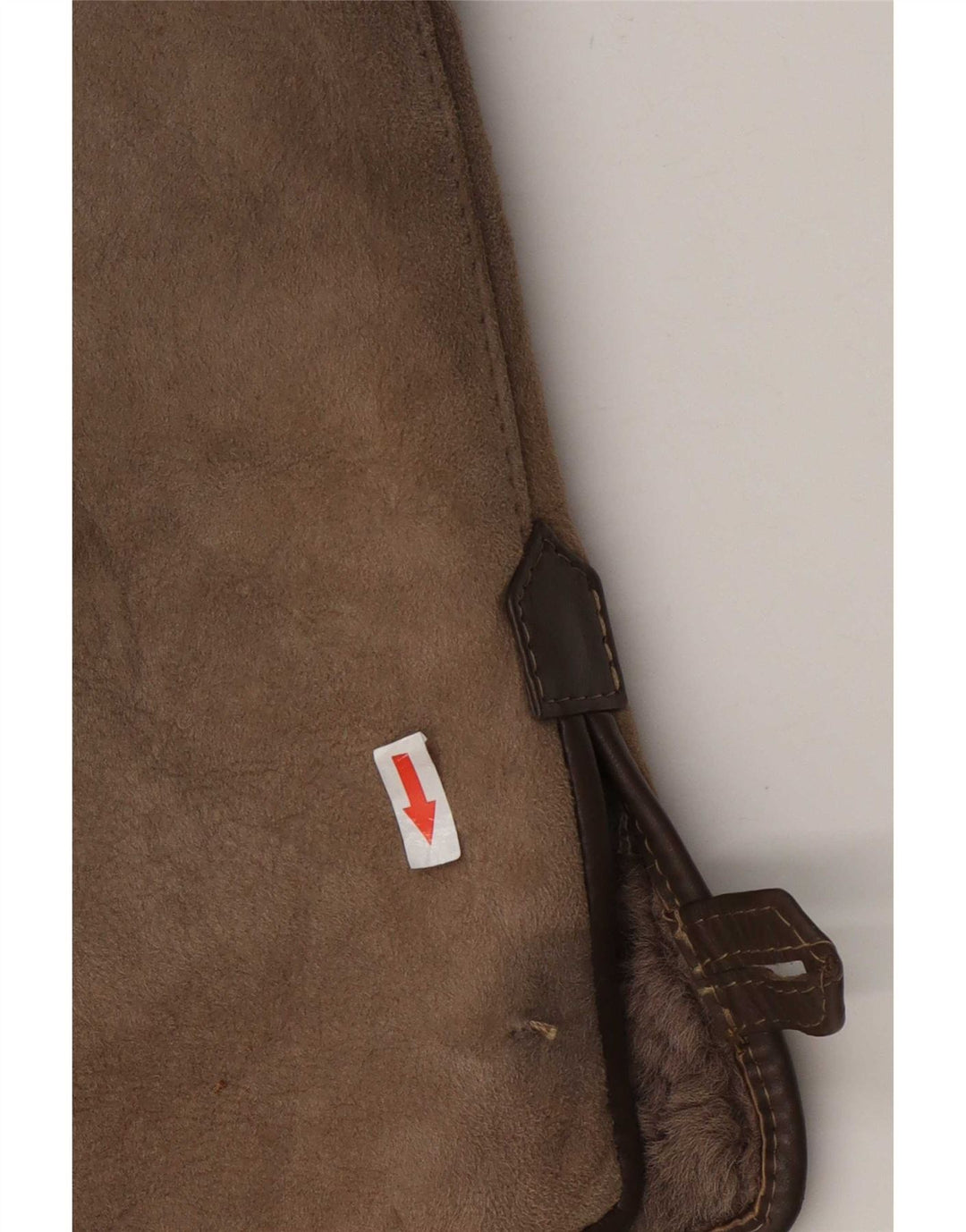 Giacca in shearling da donna vintage UK 20 2XL Pelle di agnello beige