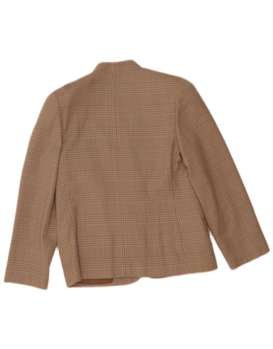 Giacca blazer vintage da donna a 2 bottoni IT 44 in lana pied de poule beige medio