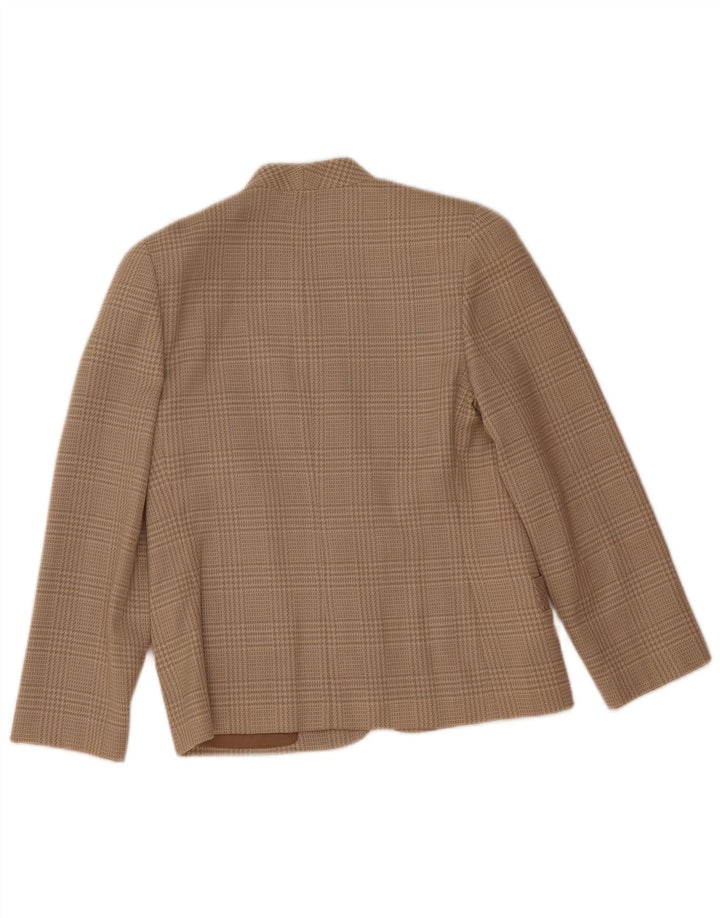 Giacca blazer vintage da donna a 2 bottoni IT 44 in lana pied de poule beige medio