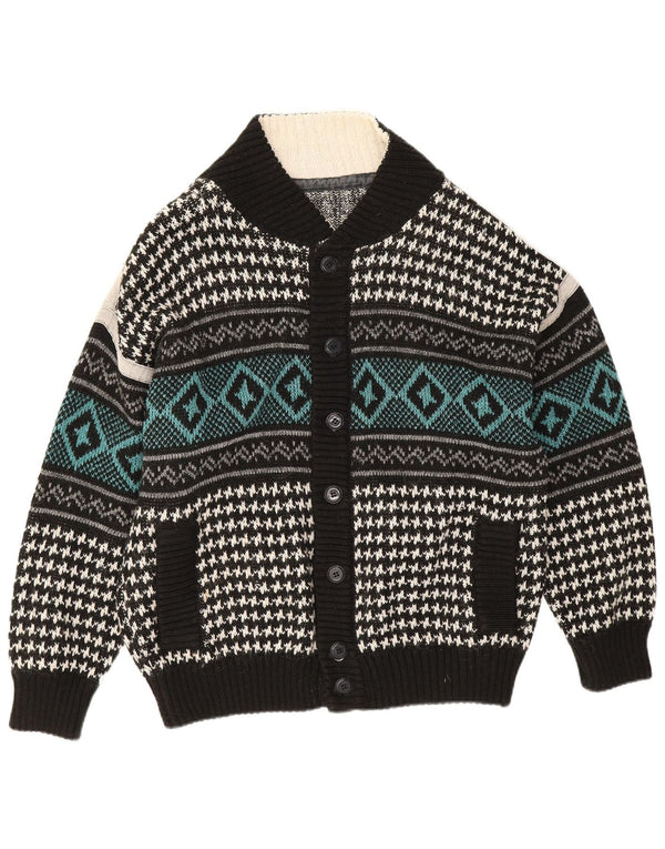 Maglione cardigan da uomo vintage XL multicolore geometrico