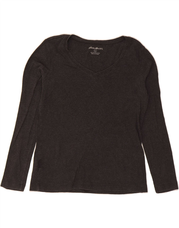 EDDIE BAUER Womens Top Long Sleeve UK 16 Large Grey Cotton Vintage Eddie Bauer and Second-Hand Eddie Bauer from Messina Hembry 