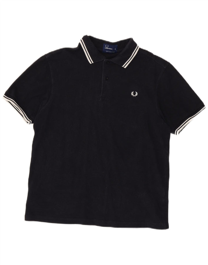 Polo da uomo Fred Perry in cotone blu navy medio