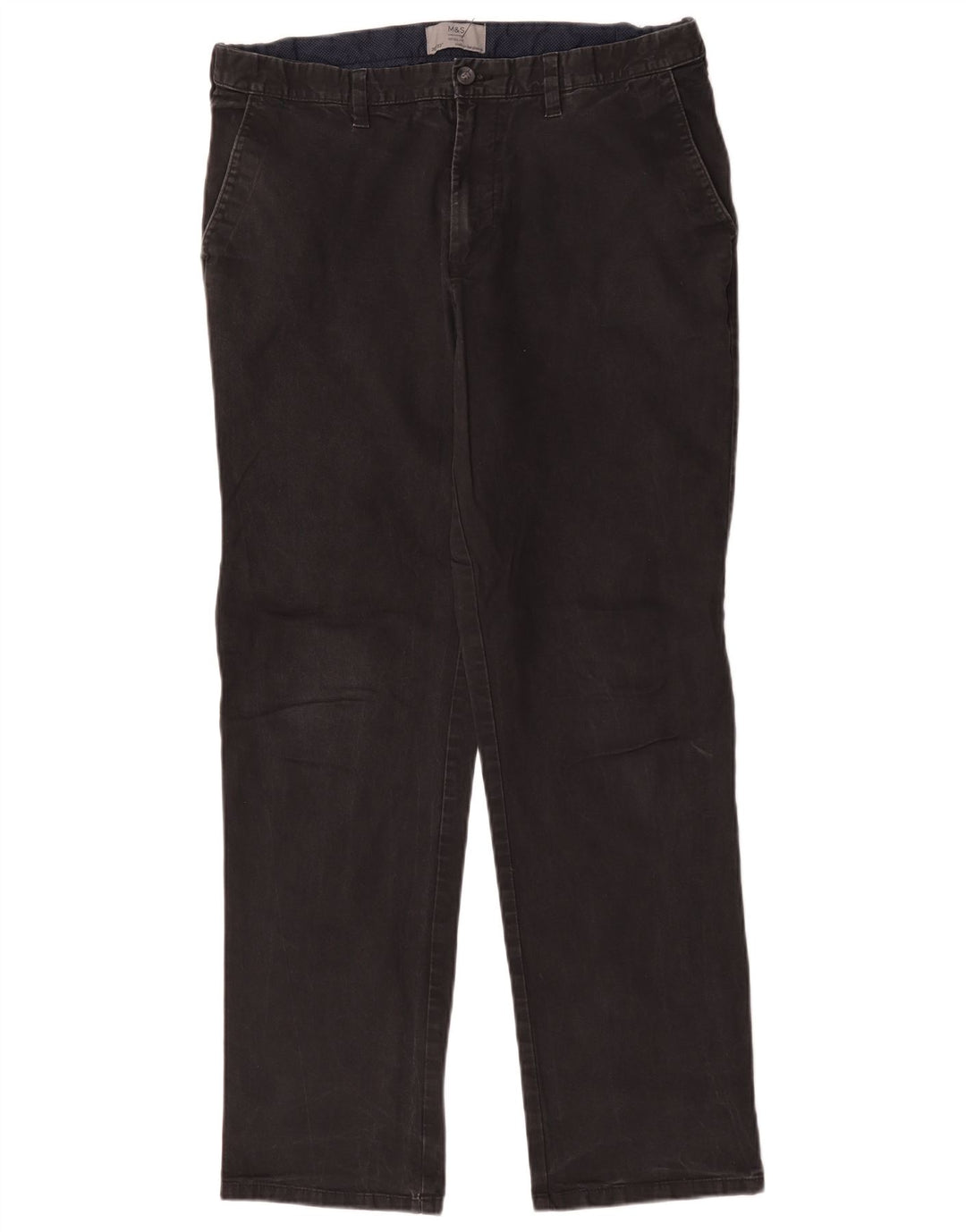 Pantaloni chino vestibilità regolare da uomo Marks & Spencer W36 L30 cotone nero