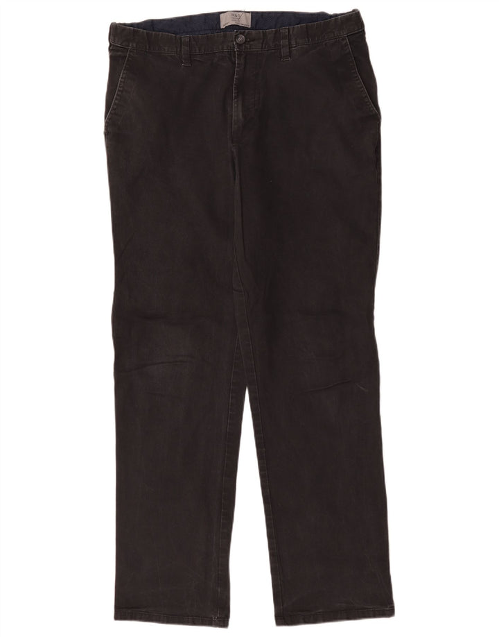 Pantaloni chino vestibilità regolare da uomo Marks & Spencer W36 L30 cotone nero