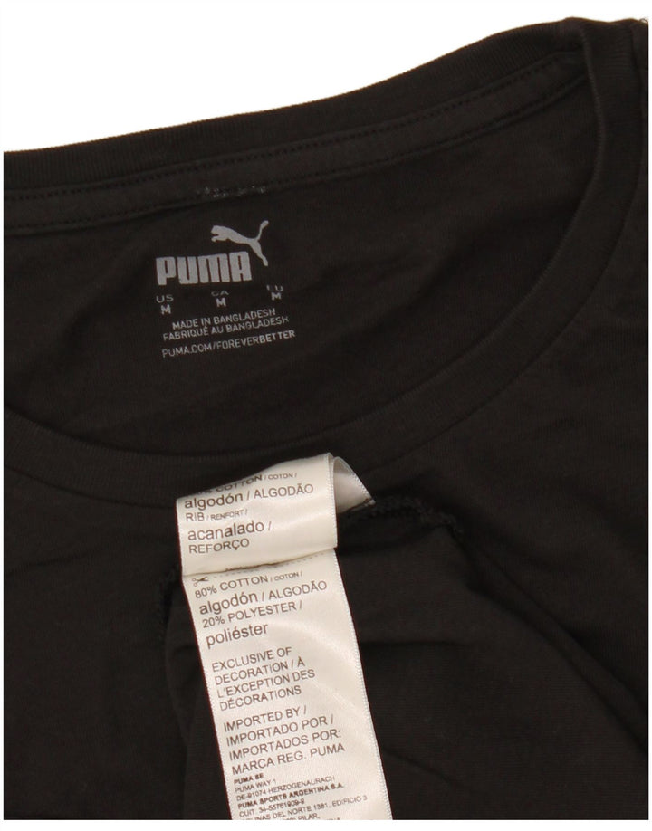 T-shirt da uomo Puma Top in cotone nero medio