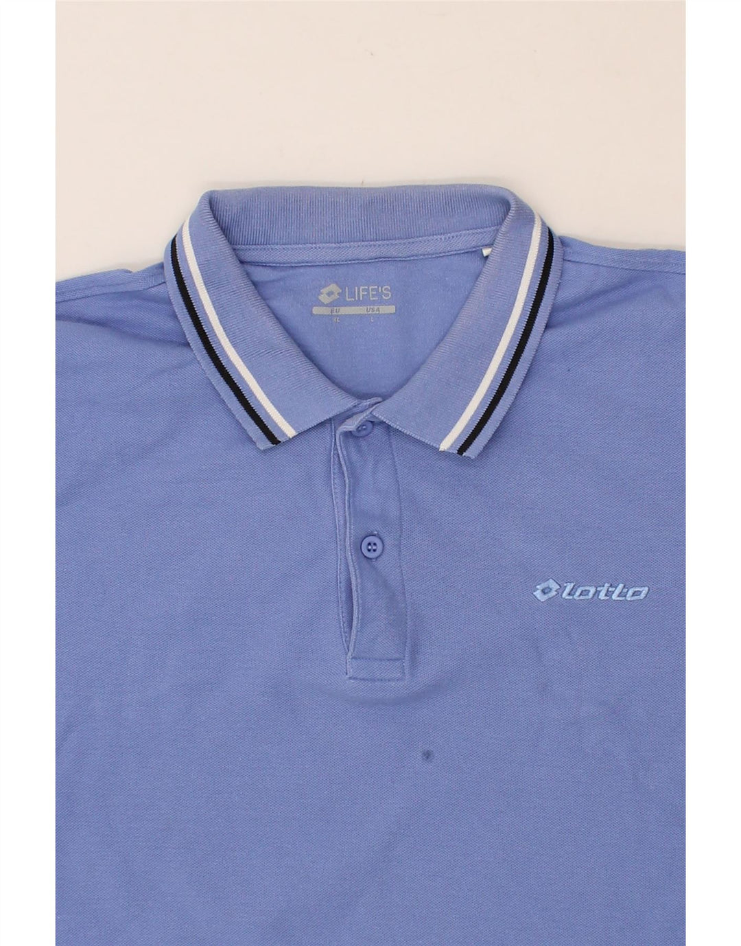 LOTTO Mens Polo Shirt Large Blue Cotton Vintage Lotto and Second-Hand Lotto from Messina Hembry 