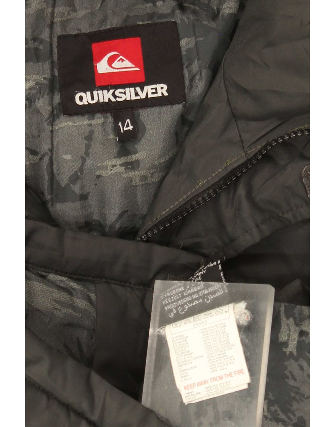 Giacca imbottita Quiksilver da ragazzo 13-14 anni in poliestere grigio