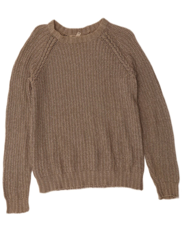 BILLABONG Womens Boat Neck Jumper Sweater US 8 Medium Grey Cotton