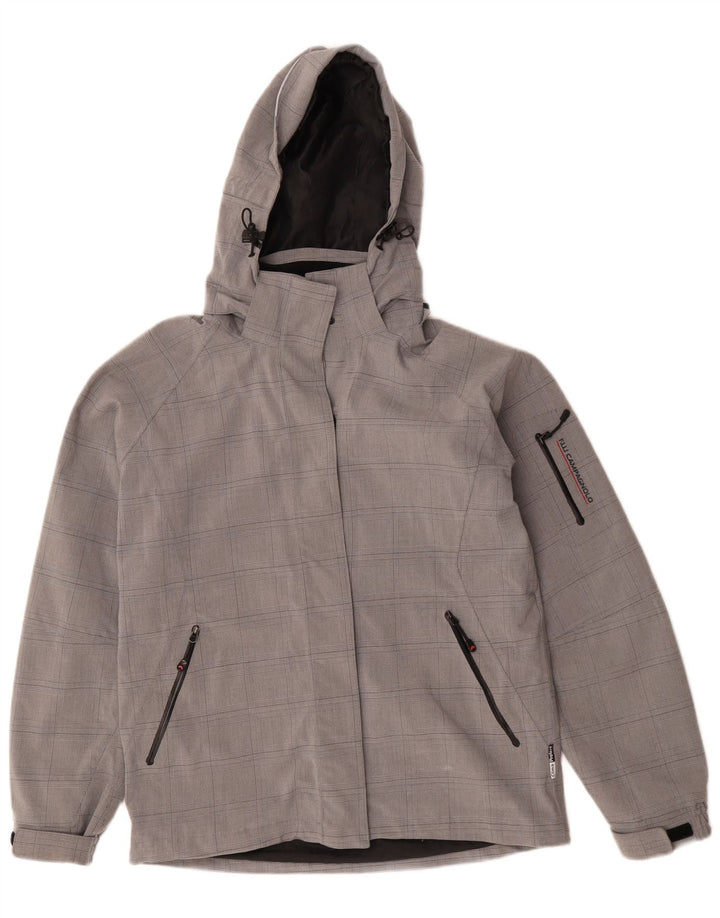 Giacca antipioggia con cappuccio da donna F.LLI Campagnolo UK 14 grigio medio a quadri