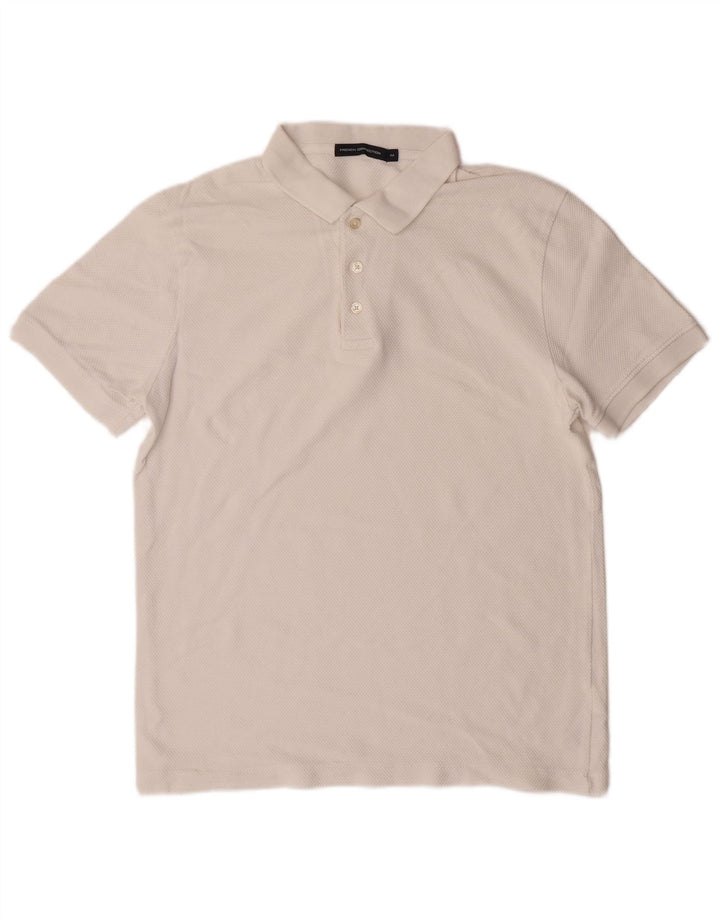 FRENCH CONNECTION Mens Polo Shirt Medium White Cotton