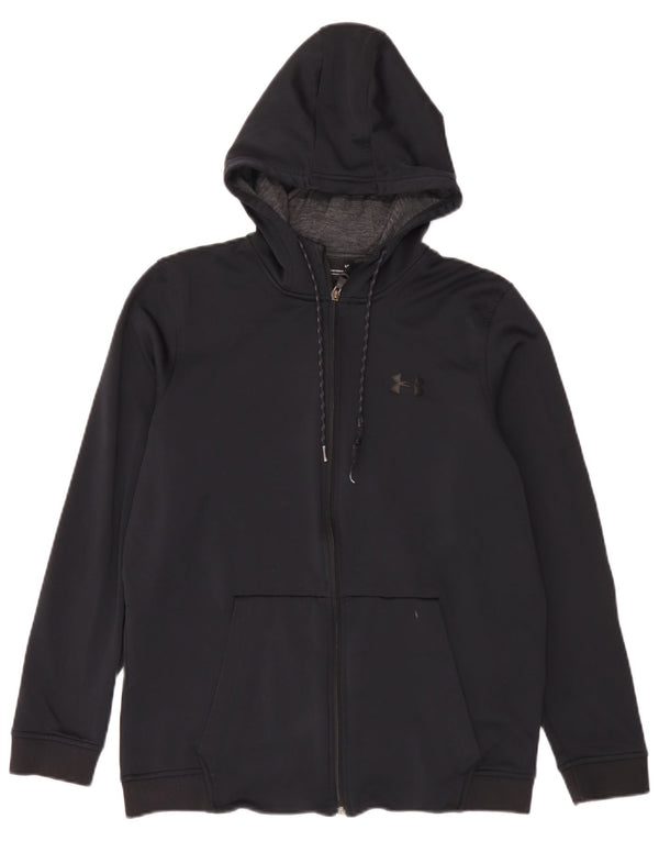 Felpa con cappuccio e zip da uomo Under Armour grande nera