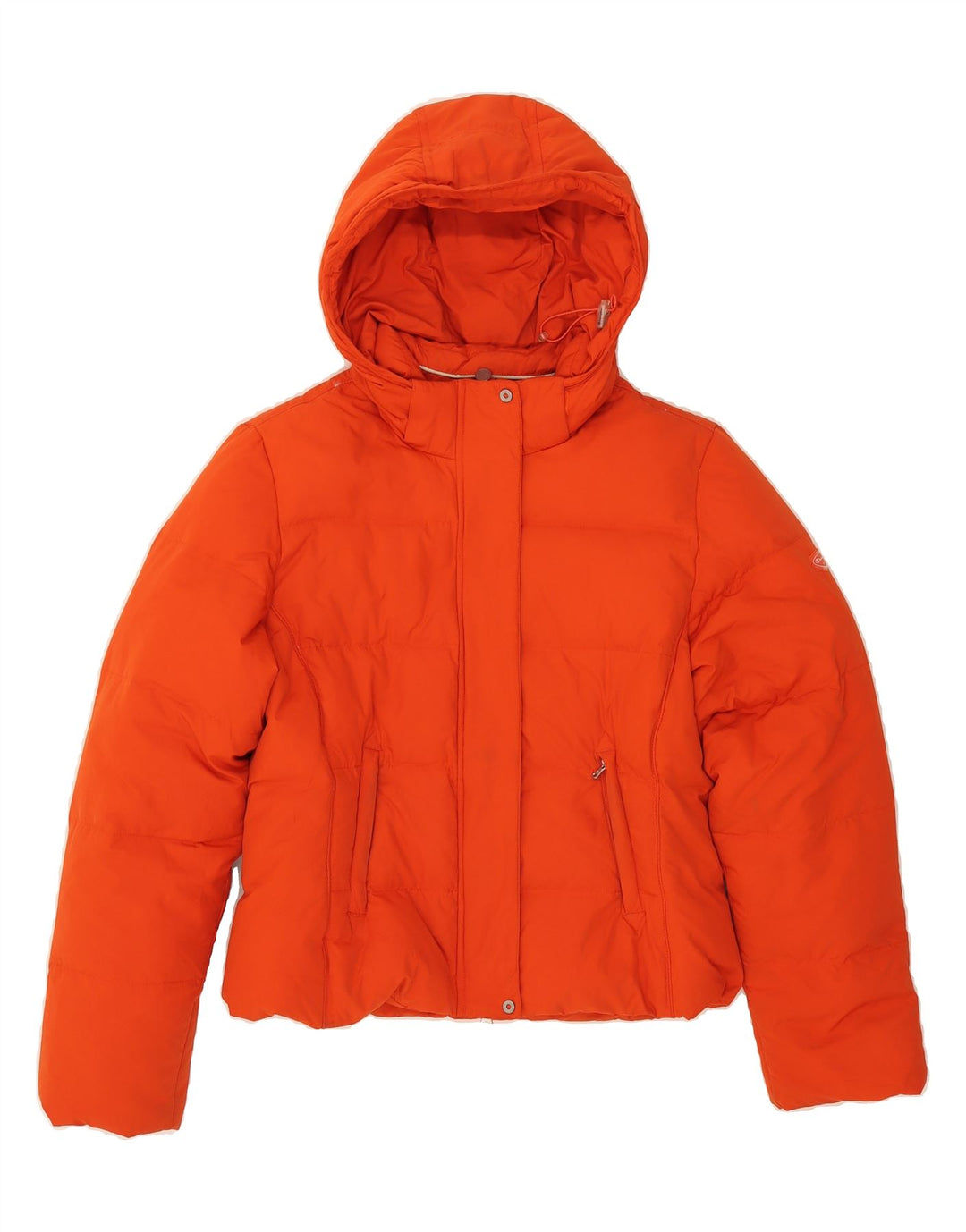 CHAMPION Womens Hooded Padded Jacket UK 12 Medium Orange Polyester Vintage Champion and Second-Hand Champion from Messina Hembry 