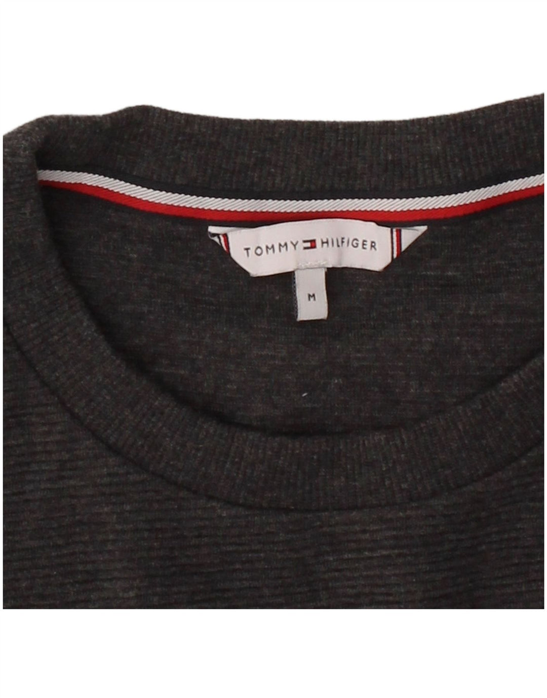 TOMMY HILFIGER Mens Graphic Sweatshirt Jumper Medium Grey Colourblock