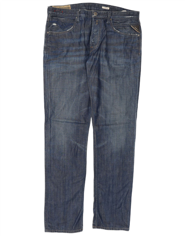 Replay Jeans affusolati Tirmar da uomo W36 L34 cotone blu