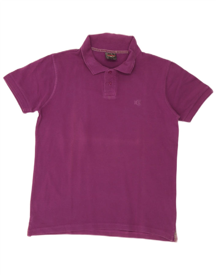 Polo vintage da uomo in cotone viola medio