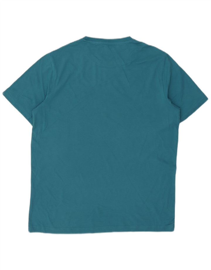 T-shirt grafica da uomo Mountain Warehouse Top grande in cotone blu