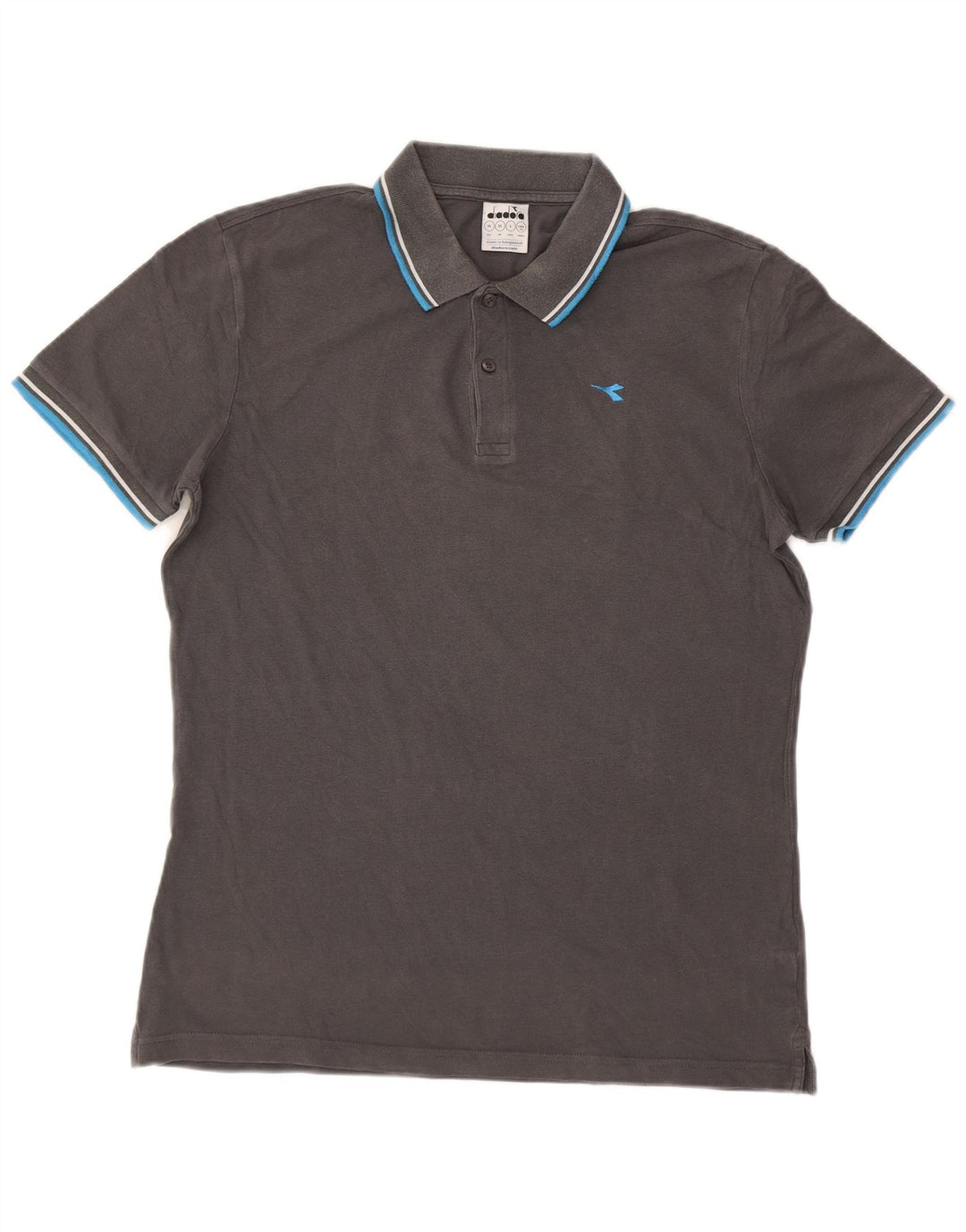 DIADORA Mens Polo Shirt XL Grey Cotton