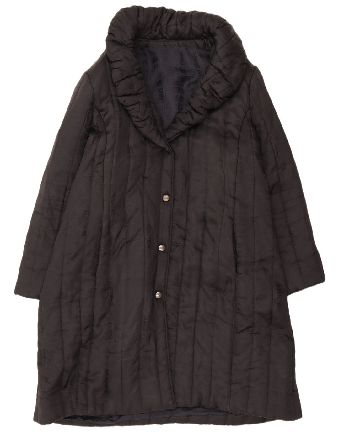 Cappotto imbottito vintage da donna UK 16 grande nero